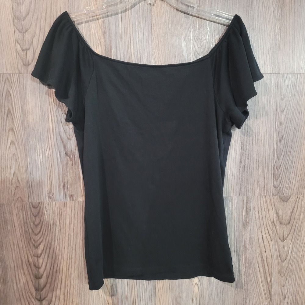 Lauren Ralph Lauren Off the Shoulder Blouse *FITS XL* Loose Fit Black Formal